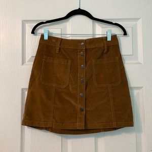 Corduroy skirt in burnt orange